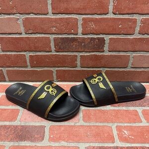 Creative Recreation ‘VICENZA’ Black/Gold EVA Slide Sandals Men’s Size 11 / 44.5